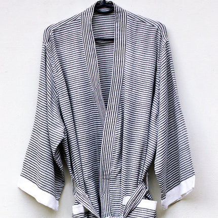 Black Pinstripe Robe-1