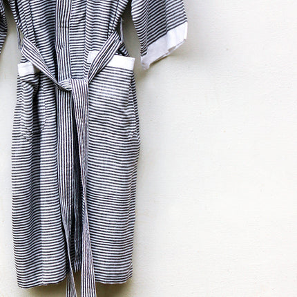 Black Pinstripe Robe-0