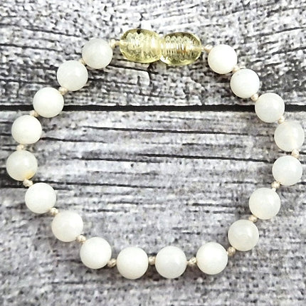 Moonstone Gemstone Knotted White Anklet Bracelet-0