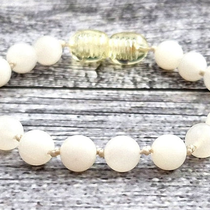 Moonstone Gemstone Knotted White Anklet Bracelet-4