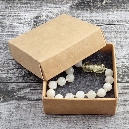 Moonstone Gemstone Knotted White Anklet Bracelet-1