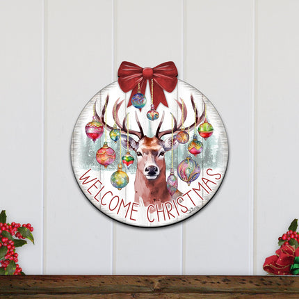 Welcome Christmas Front Door Welcome Sign, Wooden Front Porch Decor by G. Debrekht Christmas Decor - 933118H-2