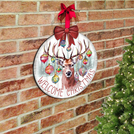 Welcome Christmas Front Door Welcome Sign, Wooden Front Porch Decor by G. Debrekht Christmas Decor - 933118H-3