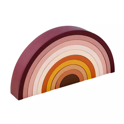 Rainbow Wooden Arch Bridge Stacking Toy-0