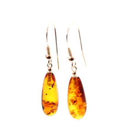 EDP-3D Drop Earrings With Amber Cognac and Silver-0