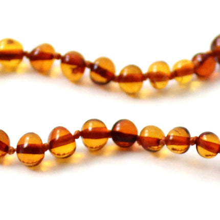 Amber Cognac Polished Knotted Anklet Bracelet-1