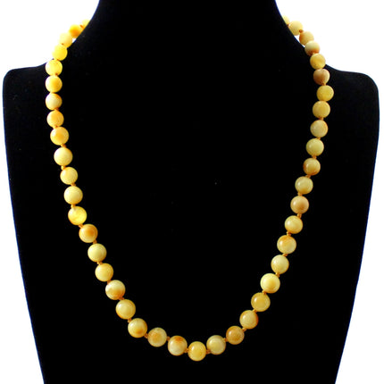 Natural Amber Polished Milky Adult Necklace-3