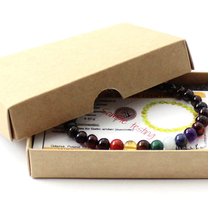 Baltic Amber and Chakra Stones Stretch Bracelets-1