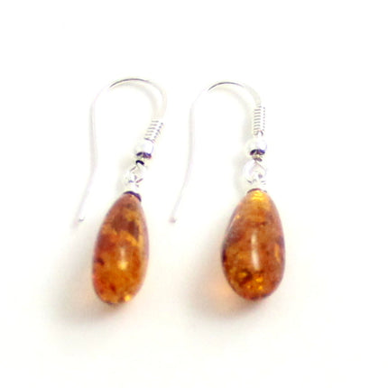 EDP-3D Drop Earrings With Amber Cognac and Silver-4