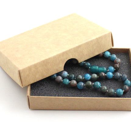 Apatite Gemstone Knotted Blue Necklace-1