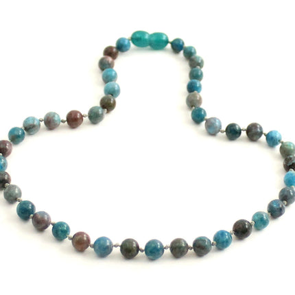 Apatite Gemstone Knotted Blue Necklace-3