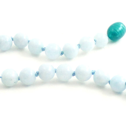Aquamarine Gemstone Knotted Blue Anklet Bracelet-2