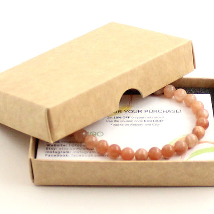 Stretch Bracelet With Sunstone Pink Gemstones-1