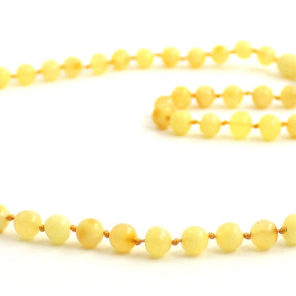 Natural Amber Polished Milky Adult Necklace-4