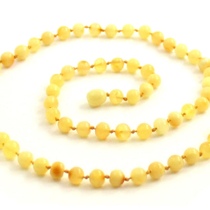 Natural Amber Polished Milky Adult Necklace-0