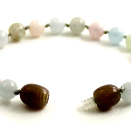 Morganite Gemstone Knotted Multicolor Anklet Bracelet-3