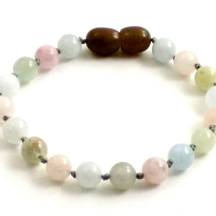 Morganite Gemstone Knotted Multicolor Anklet Bracelet-0