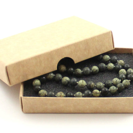 Serpentine Gemstone Green Knotted Necklace-1