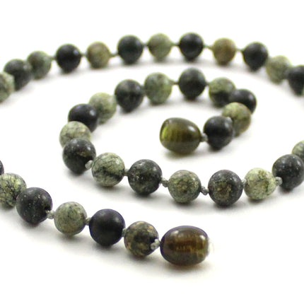 Serpentine Gemstone Green Knotted Necklace-0