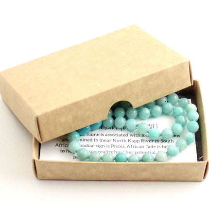 Amazonite Gemstone Green Knotted Necklace-1