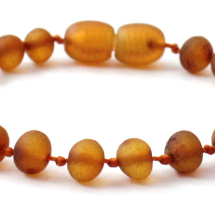 Amber Cognac Knotted Raw Bracelet Anklet-2