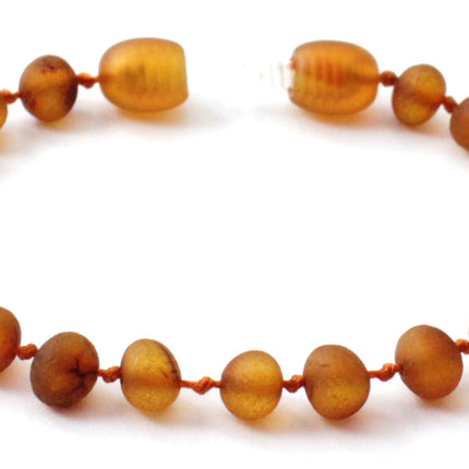 Amber Cognac Knotted Raw Bracelet Anklet-3