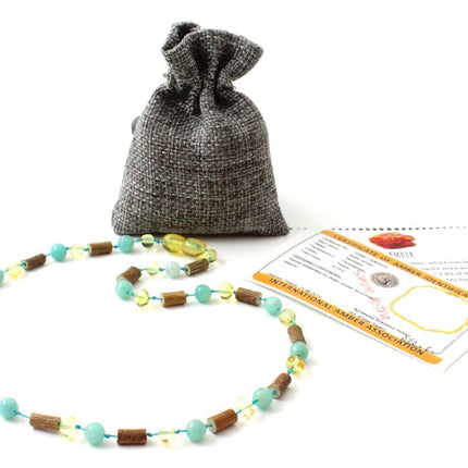 NBBP-H1 Lemon Amber, Amazonite and Hazelwood Necklace-1