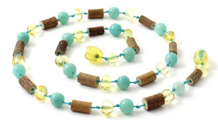 NBBP-H1 Lemon Amber, Amazonite and Hazelwood Necklace-0