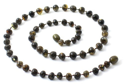 NBAP-5 Baltic Amber Green Mens Necklace-0
