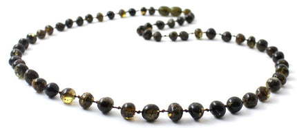 NBAP-5 Baltic Amber Green Mens Necklace-2