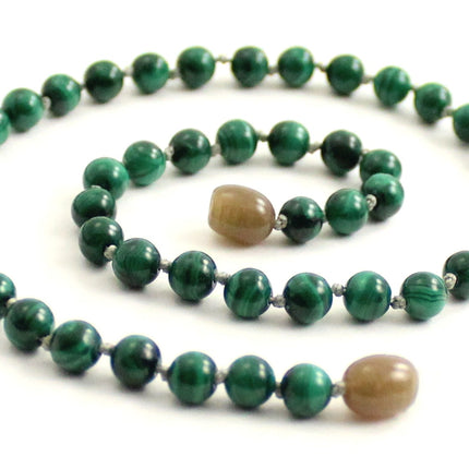 Malachite Gemstone Knotted Green Necklace-0