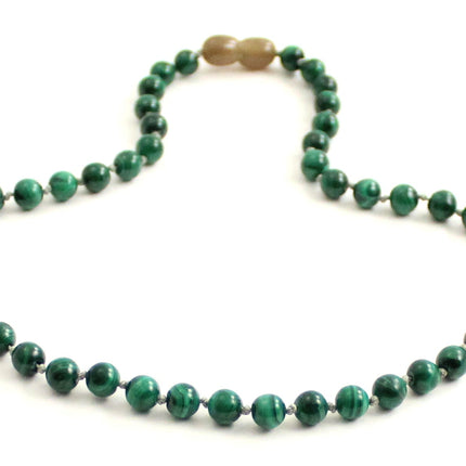 Malachite Gemstone Knotted Green Necklace-3