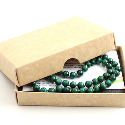 Malachite Gemstone Knotted Green Necklace-1