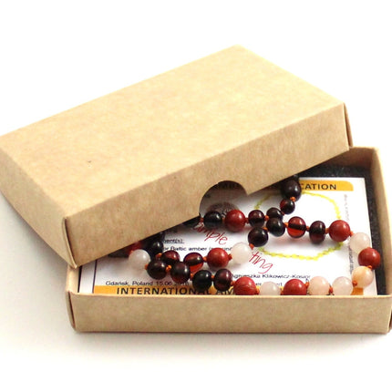 Amber and Red Jasper Gemstone Necklaces-1