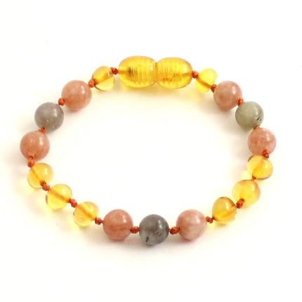 Amber and Sunstone Anklets for Children or Adults-0