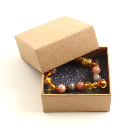 Amber and Sunstone Anklets for Children or Adults-1