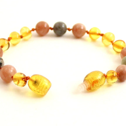 Amber and Sunstone Anklets for Children or Adults-3