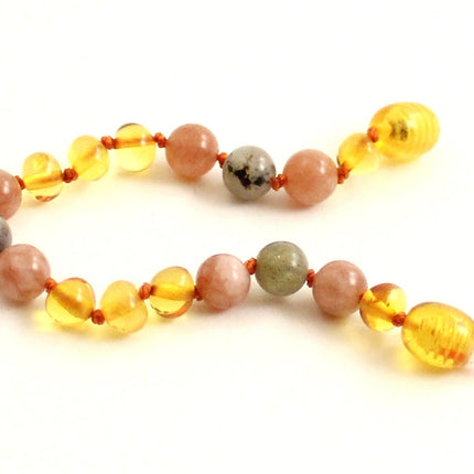 Amber and Sunstone Anklets for Children or Adults-2