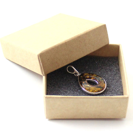 Leaf Shaped Amber Pendant for Necklace-1