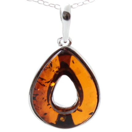 Leaf Shaped Amber Pendant for Necklace-4