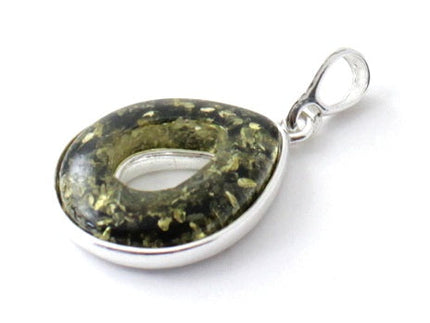 Leaf Shaped Amber Pendant for Necklace-3