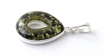 Leaf Shaped Amber Pendant for Necklace-2