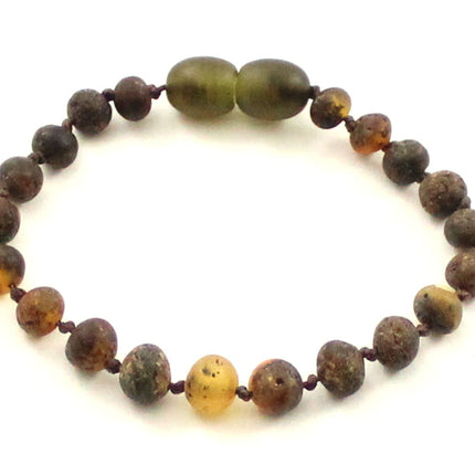 Amber Green Knotted Raw Bracelet Anklet-0