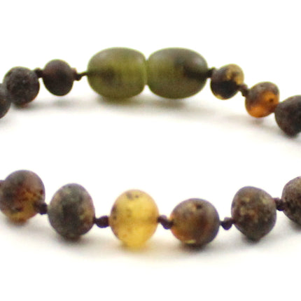 Amber Green Knotted Raw Bracelet Anklet-4