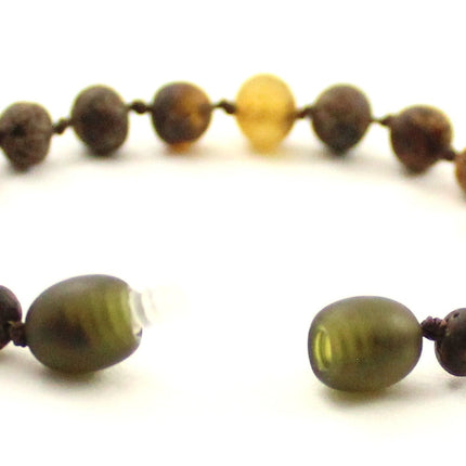 Amber Green Knotted Raw Bracelet Anklet-3