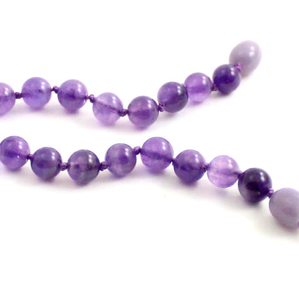Amethyst Gemstone Knotted Violet Anklet Bracelet-2