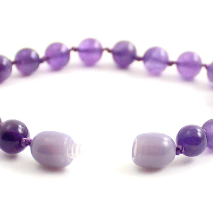 Amethyst Gemstone Knotted Violet Anklet Bracelet-3