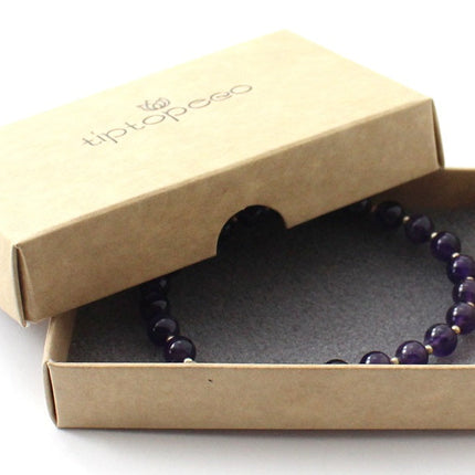Amethyst Violet Bracelet With Silver Beads-1