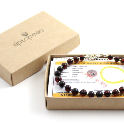 Amber Cherry Baltic Bracelet With Silver-1