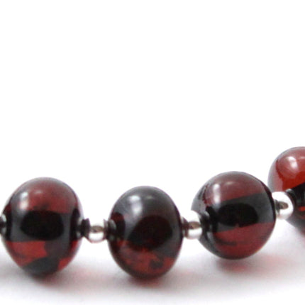 Amber Cherry Baltic Bracelet With Silver-2